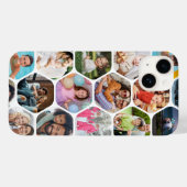 Multi Photo Collage Simple Moderne Hexagon Pattern Case-Mate iPhone Case (Achterkant (horizontaal))