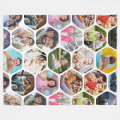 Multi Photo Collage Simple Moderne Hexagon Pattern Fleece Deken (Voorkant (Horizontaal))