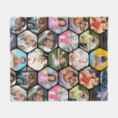 Multi Photo Collage Simple Moderne Hexagon Pattern Fleece Deken (Voorkant (Horizontaal))