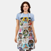 Multi Photo Collage Simple Moderne Hexagon Pattern Schort (Gedragen)