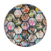 Multi Photo Collage Simple Moderne Hexagon Pattern Snijplank (Voorkant)