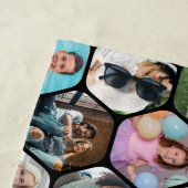 Multi Photo Collage Simple Moderne Hexagon Pattern Strandlaken (In situ)