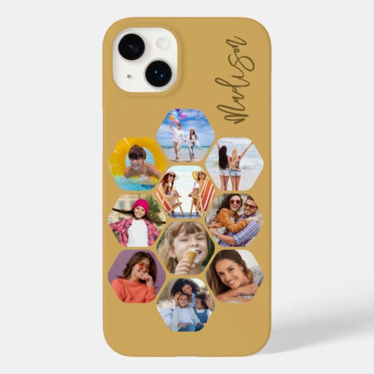 Multi Photo Collage Simple Moderne Personalized Case-Mate iPhone Case (Achterkant)