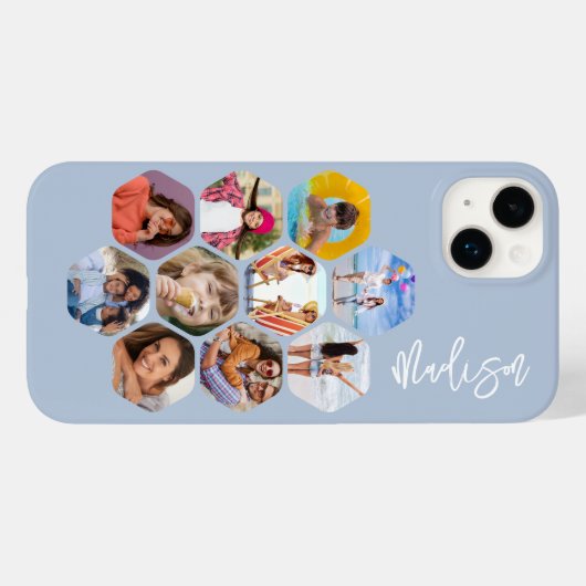Multi Photo Collage Simple Moderne Personalized Case-Mate iPhone Case (Achterkant (horizontaal))