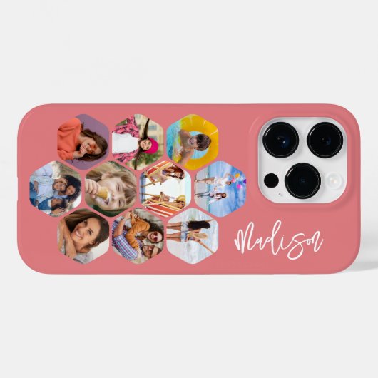 Multi Photo Collage Simple Moderne Personalized Case-Mate iPhone Case (Achterkant (horizontaal))