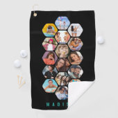 Multi Photo Collage Simple Moderne Personalized Golfhanddoek (Insitu)