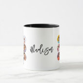 Multi Photo Collage Simple Moderne Personalized Mok (Midden)
