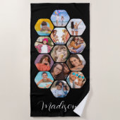 Multi Photo Collage Simple Moderne Personalized Strandlaken (Voorkant)