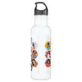 Multi Photo Collage Simple Moderne Personalized Waterfles (Achterkant)