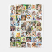 Multi Photo Collage Voeg uw eigen 48 Afbeeldingen Fleece Deken (Voorkant)