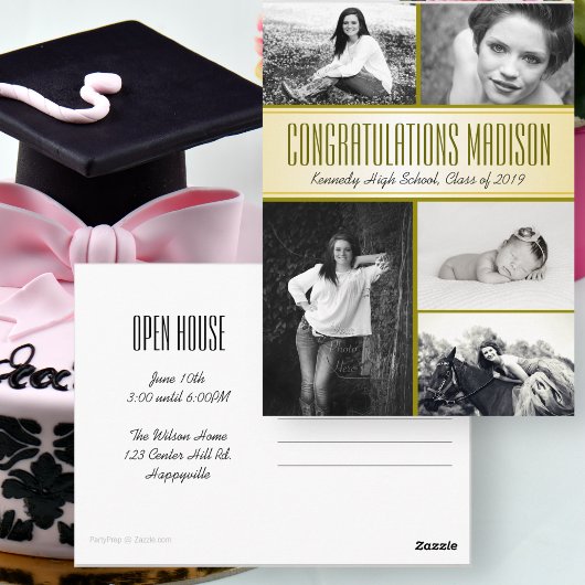 Multi-Photo Daughters Afstuderen Open House Briefkaart