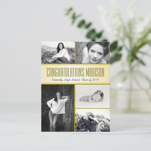 Multi-Photo Daughters Afstuderen Open House Briefkaart (Staand voorkant)