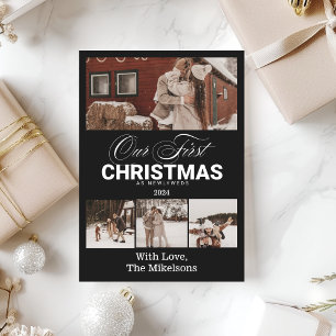 Multi Photo Eerste kerst als Passen getrouwd Feestdagenkaart
