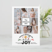 Multi Photo Groovy Kerst Zwangerschap Aankondiging (Staand voorkant)