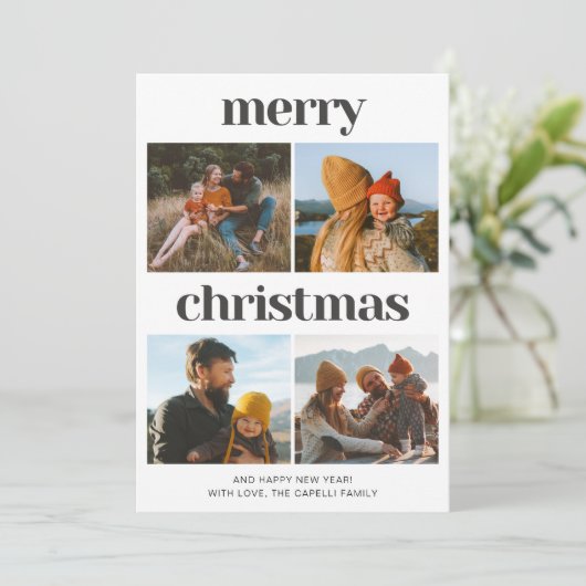 Multi Photo kerst Kaart (Staand voorkant)