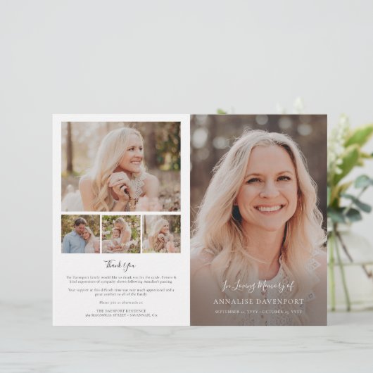 Multi Photo Memorial Sympathy Funeral Programme (Staand voorkant)