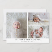 Multi Photo Minimalist Aankondiging van Geboorte (Voorkant)