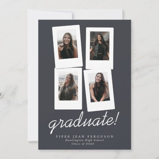 Multi Photo Modern Snapshots Afstuderen Aankondiging (Voorkant)