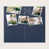 Multi photo moderne élégant script marine bleu fêt (Outside Unfolded)