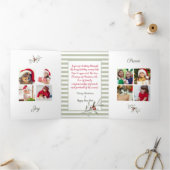 Multi-Photo Moderne kerstgrens Drieluik Wenskaart (Binnen)