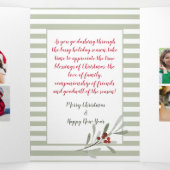 Multi-Photo Moderne kerstgrens Drieluik Wenskaart (Binnenkant midden)