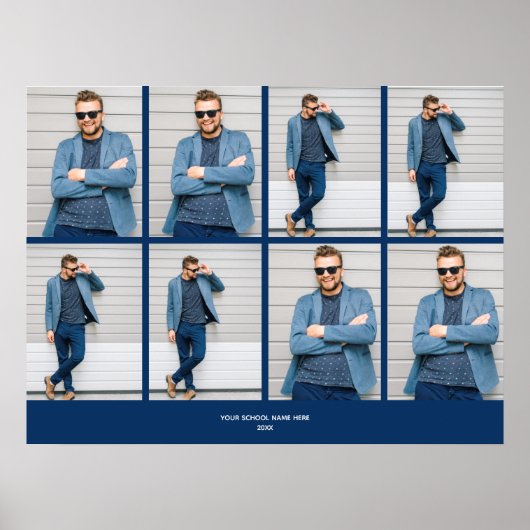 Multi Photo Navy Blue Poster (Voorkant)