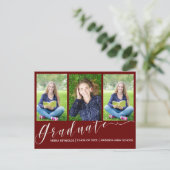 Multi Photo Red 2024 Graduation Faire-part (Debout devant)