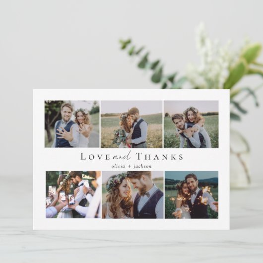 Multi Photo Script Liefde en Bedankt Trouwfoto (Staand voorkant)