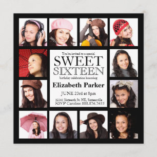 Multi Photo Sweet Sixteen-partij Kaart