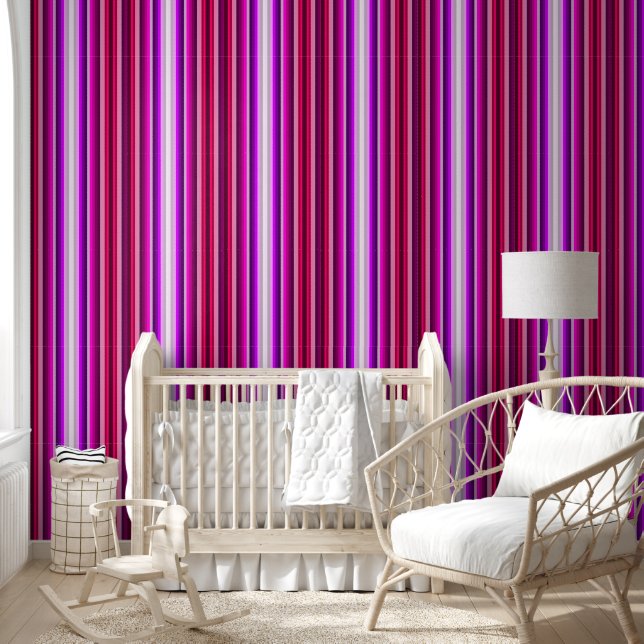 Multi Pink Stripe Behang (Kinderen)