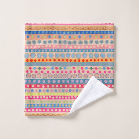 Multi Points et Rayures Pastel (Gant de toilette)