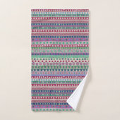 Multi Points et Rayures Pastel Foncé (Serviette à main)