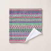 Multi Points et Rayures Pastel Foncé (Gant de toilette)
