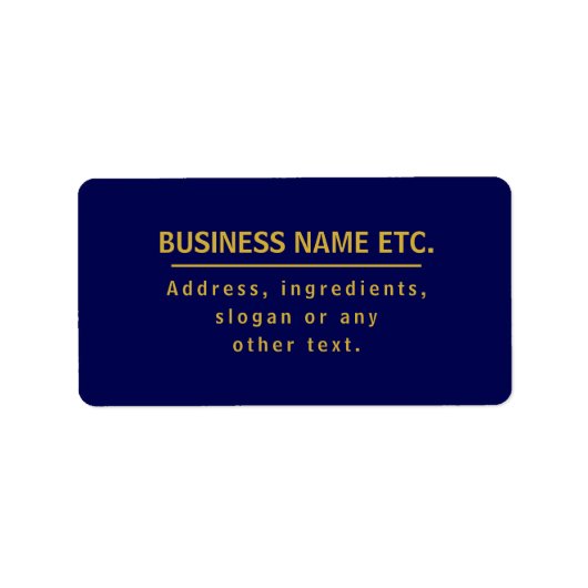 Multi-Purpose Navy Blue & Gold Etiket (Voorkant)