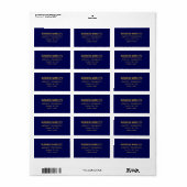 Multi-Purpose Navy Blue & Gold Etiket (Full Sheet)