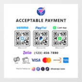 Multi QR Code Betaling | White Scan om Pedesta te  Raamsticker (Vel)