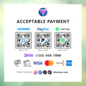 Multi QR Code Betaling | White Scan om Pedesta te  Raamsticker (Vel 3)