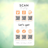 Multi QR Code Scan te betalen Verbind met ons Sina Raamsticker (Vel 3)