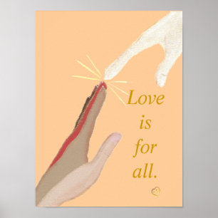 Multi Raciale & Energie Hand Liefde is voor Alle P Poster
