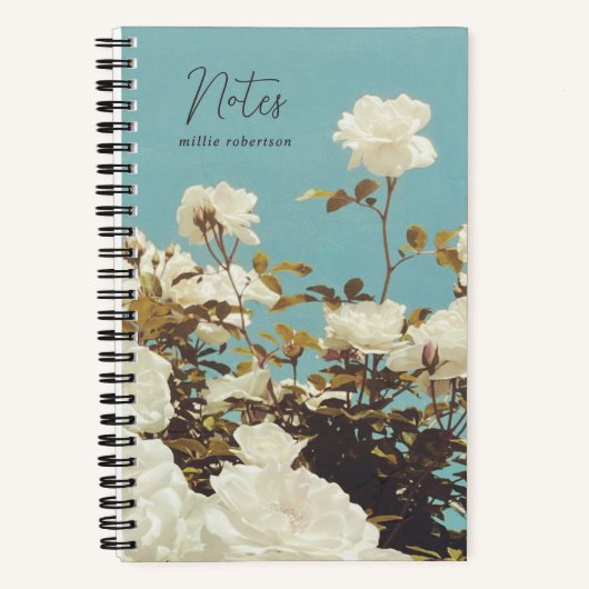 Multi Roses Floral Garden Custom Spiral Notebook Notitieboek (Voorkant)
