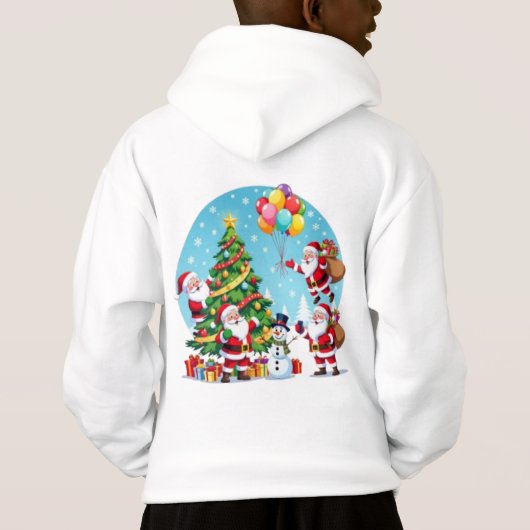 **“Multi-Santa Christmas Fun – 3D Cartoon Transpar (Achterkant)