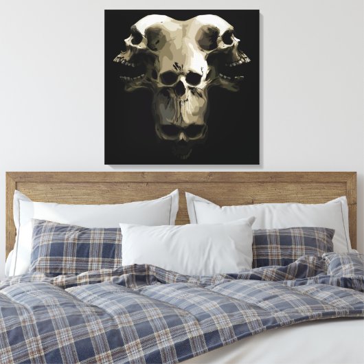 Multi-Schedel Fusie Kunst Canvas Afdruk (Insitu (Slaapkamer))