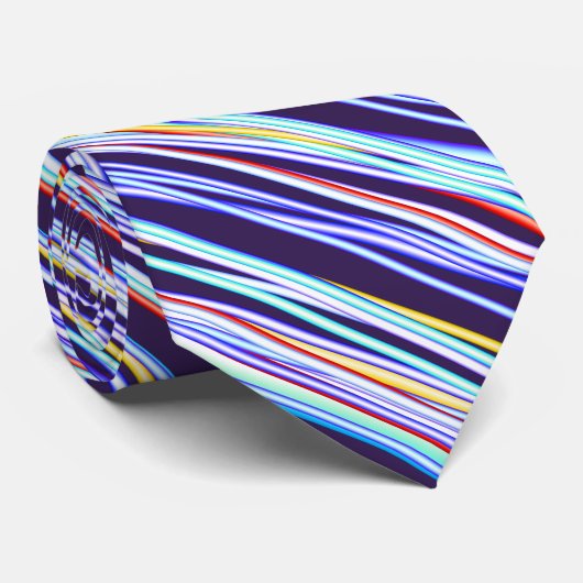 Multi Stripe Fractal Stropdas (Opgerold)