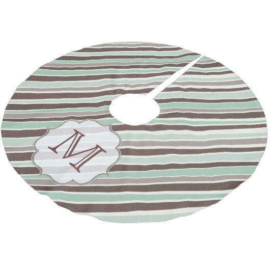 Multi Stripe Print Monogram Initialen boomrok Kerstboom Rok (Gekanteld)