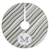 Multi Stripe Print Monogram Initialen boomrok Kerstboom Rok (Voorkant)