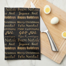 Multi-Taal Gouden Glitter Kerst Groeten
