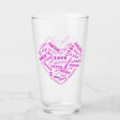 Multi Taal Liefde Word Tekst Glas Gift (Achterkant)
