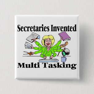 Multi Task Secretary Vierkante Button 5,1 Cm