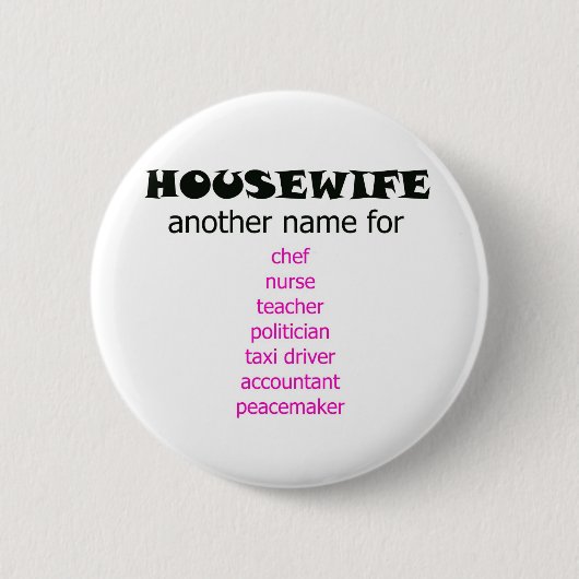 Multi-tasking woonvrouw ronde button 5,7 cm (Voorkant)