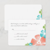 Multi Tropische Aquarel Bloemen Trouw RSVP Kaartje (Voorkant / Achterkant)